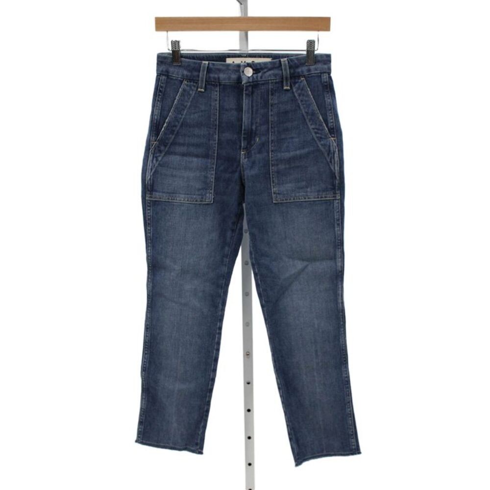 Amo Unisex Cropped Blue Cotton High Rise Jeans Size 25